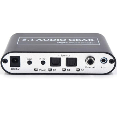 ALLOYSEED Audio Group DTS/AC3/6CH Digital Audio Converter Decoder 5.1 LPCM To 5.1 Analog Output 2.1 for PS2 PS3 XBOX360 DVD (Black) - Beewik-Shop.com