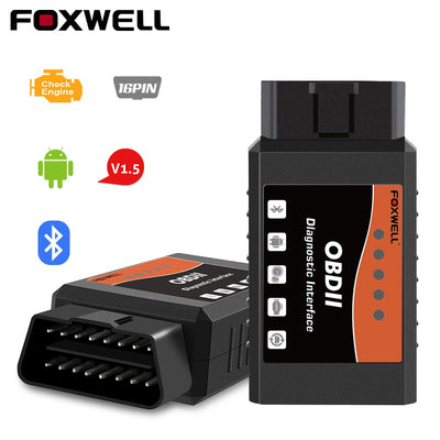 ELM327 Bluetooth V1.5 OBD2 Scanner pour Android OBD 2 lecteur de Code PIC18F25K80 puce OBDII outil de numérisation ELM 327 V 1.5 outil de Diagnostic - Beewik-Shop.com