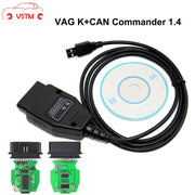 VSTM VAG K + peut Commander 1.4 avec FTDI FT232RL PIC18F258 puce OBD2 câble d'interface de Diagnostic Com - Beewik-Shop.com