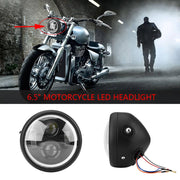 Moto phare LED phare avant ampoule pour Harley Sportster café Racer Bobber 16 cm/6.5" - Beewik-Shop.com