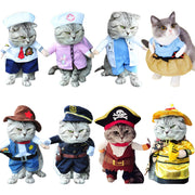 Chat drôle vêtements Pirate Costume vêtements pour chat Costume vêtements corsaire Halloween vêtements habillage chat fête Costume Costume 31A1 - Beewik-Shop.com