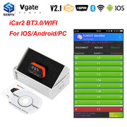 Vgate iCar2 ELM327 V2.1 OBD2 Bluetooth 3.0 WIFI Scanner OBD OBD 2 voiture outil de Diagnostic Auto Easydiag odb2 wi-fi PK ELM 327 V1.5 - Beewik-Shop.com