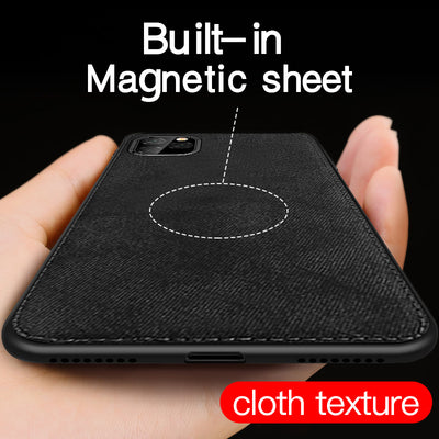 Étui en tissu magnétique de luxe pour iPhone11Pro XS Max XR X 7 8 Plus 6 6s couverture de coques de téléphone en Silicone souple à Texture Ultra-mince - Beewik-Shop.com