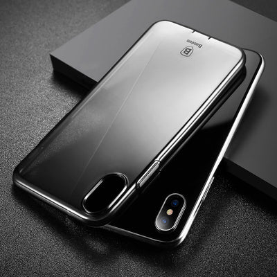Baseus Simple Series for iPhone X Dustproof Protective TPU Back Case Cover(Black White) - Beewik-Shop.com
