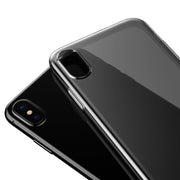 Baseus Simple Series for iPhone X Soft Transparent TPU Protective Back Cover Case(Black White) - Beewik-Shop.com