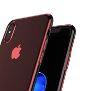 Baseus Simple Series for iPhone X Soft Transparent TPU Protective Back Cover Case(Red) - Beewik-Shop.com