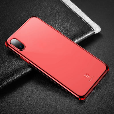 Baseus for iPhone X Dropproof Soft TPU Protective Back Cover Case (Red) - Beewik-Shop.com