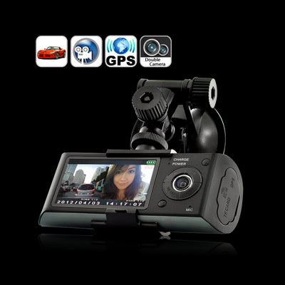 DVR de voiture à double caméra avec enregistreur GPS / système G-Sensor - Beewik-Shop.com