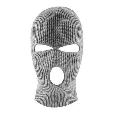 Casquette de masque unisexe en tricot pour l'extérieur, chaude pour le ski et l'équitation, de couleur gris clair_Taille unique - Beewik-Shop.com