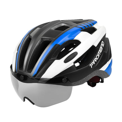 Casque d'équitation unisexe avec lunettes fixes magnétiques Equipement de cyclisme sur route / Bleue Noir_L - Beewik-Shop.com
