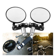 Rétroviseur rond universel de 22 mm pour motos Rétroviseurs latéraux Poignée Rétroviseurs de guidon noir - Beewik-Shop.com