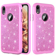 Silicone antichoc de peau de contraste de poudre de poudre étui de protection de PC pour iPhone XR (Rose) - Beewik-Shop.com