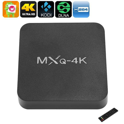 MXQ 4K TV Box - Android 6.0, WiFi, 3D Movie Support, 4K Support, Google Play, Kodi TV, Miracast, DLNA, Quad-Core CPU - Beewik-Shop.com
