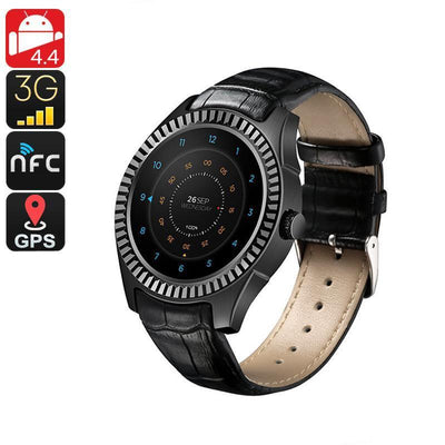No.1 D7 Bluetooth Watch Phone - 1 IMEI, 3G, Pedometer, Heart Rate Monitor, Phone Calls, NFC, App, Android OS (Black) - Beewik-Shop.com