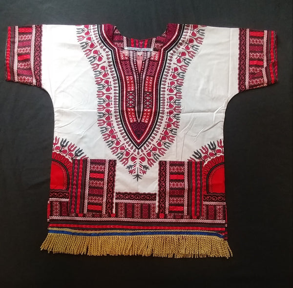 Hebrew Israelite Dashiki w/ Fringes (White/Red) – The Seed of Jacob.com