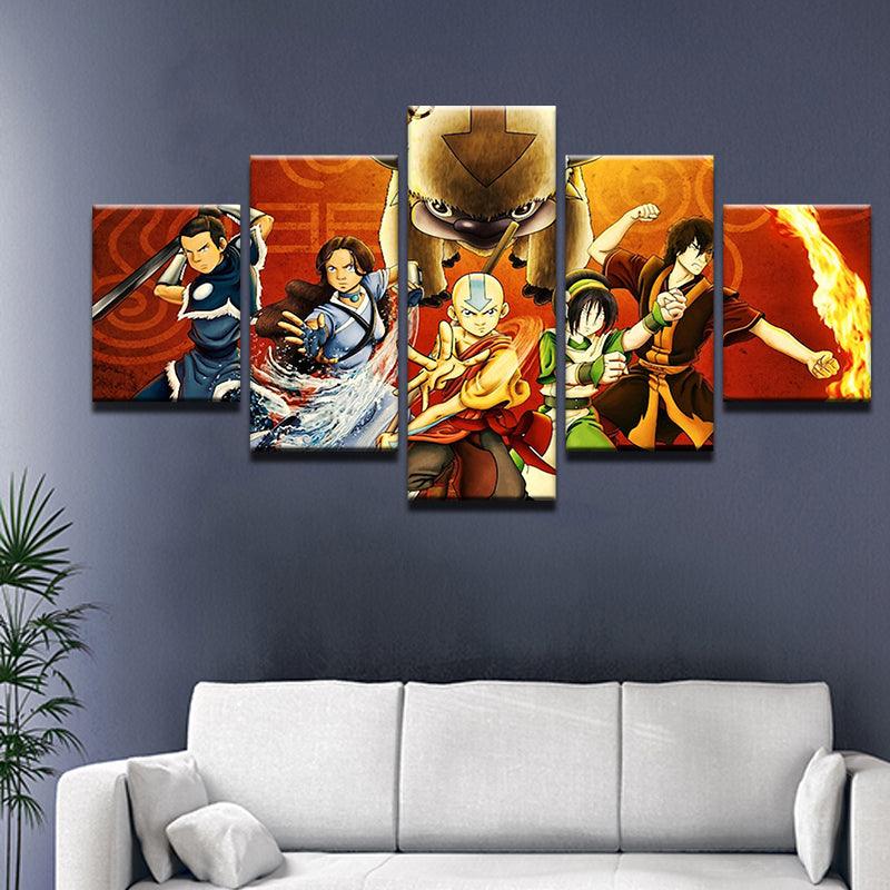Avatar The Last Airbender 5 Panel Canvas Print Wall Art Wall Art