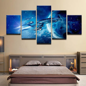 Star Trek Enterprise 5 Panel Canvas Print Wall Art