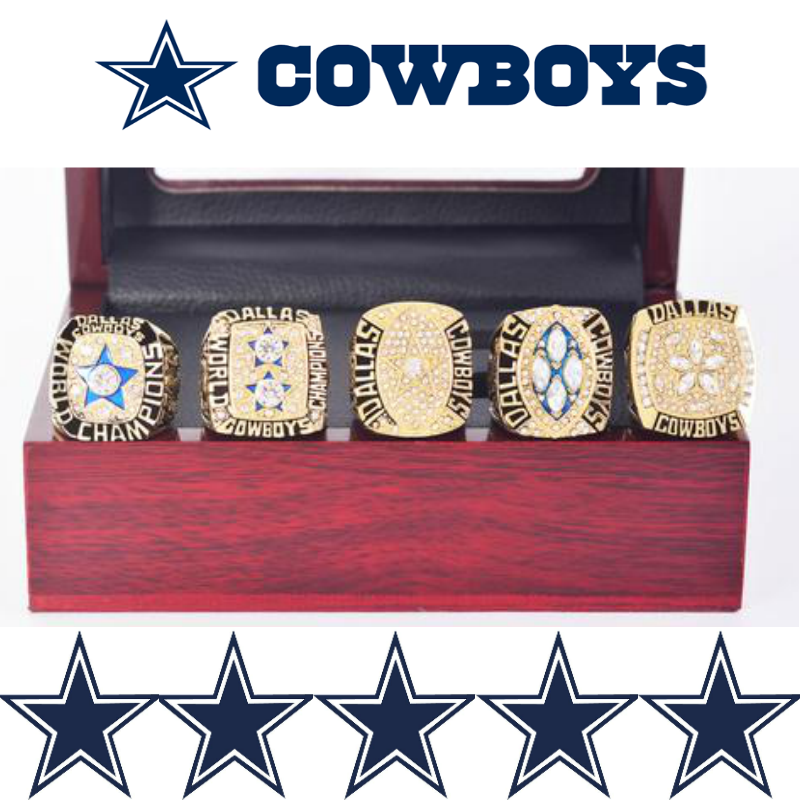 Super Sale 50 Off Free Shipping 5 Rings Set Dallas Cowboys Cham Enigma Deals