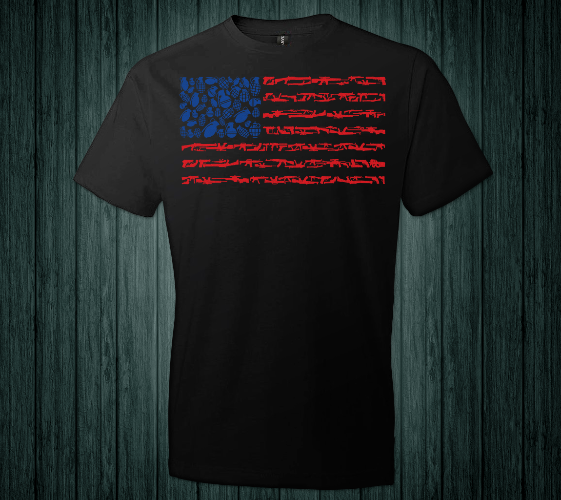 american flag gun t shirt