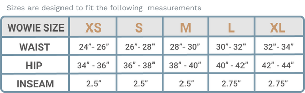 Kozie Short Size Guide