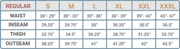 Rambler Jogger - Reg Length - Size Guide