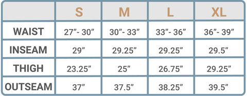 Sapien Pant Size Guide Sep 23'