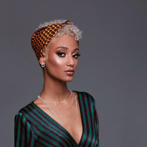 Pixie cut lace wig with Scarf Headwrap