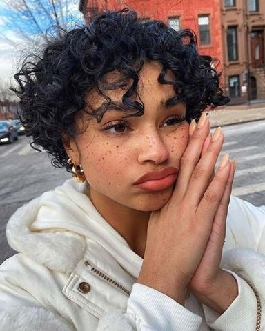 Curly Pixie cut lace wig for black women