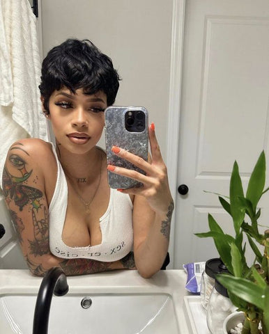 Tapered Pixie cut wig for black women