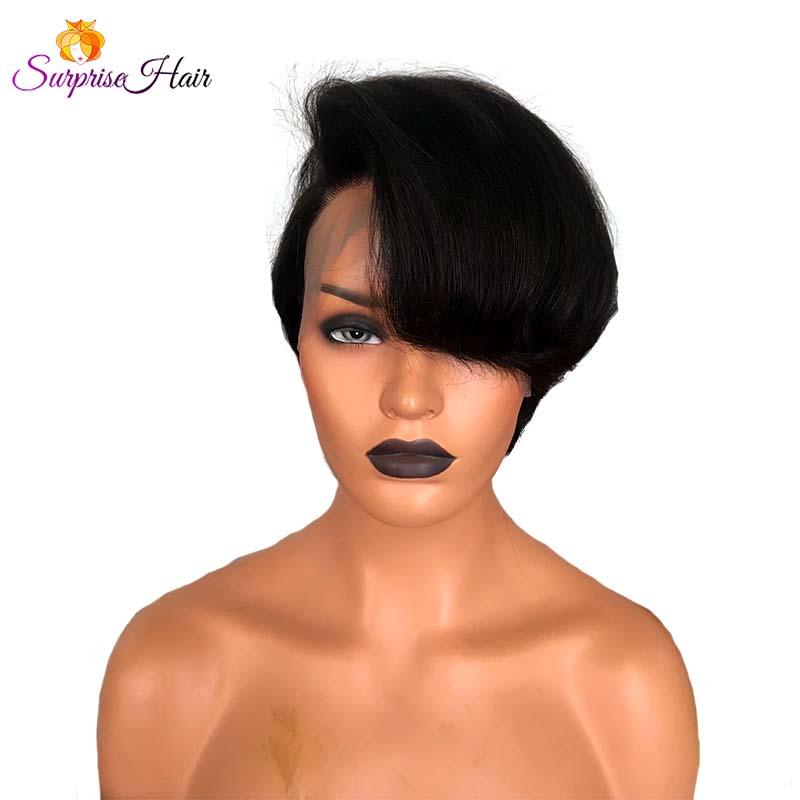 Short Pixie Cut Full Lace Wig Brazilian Human Hair Natural Black Surpr Surprisehair 9496