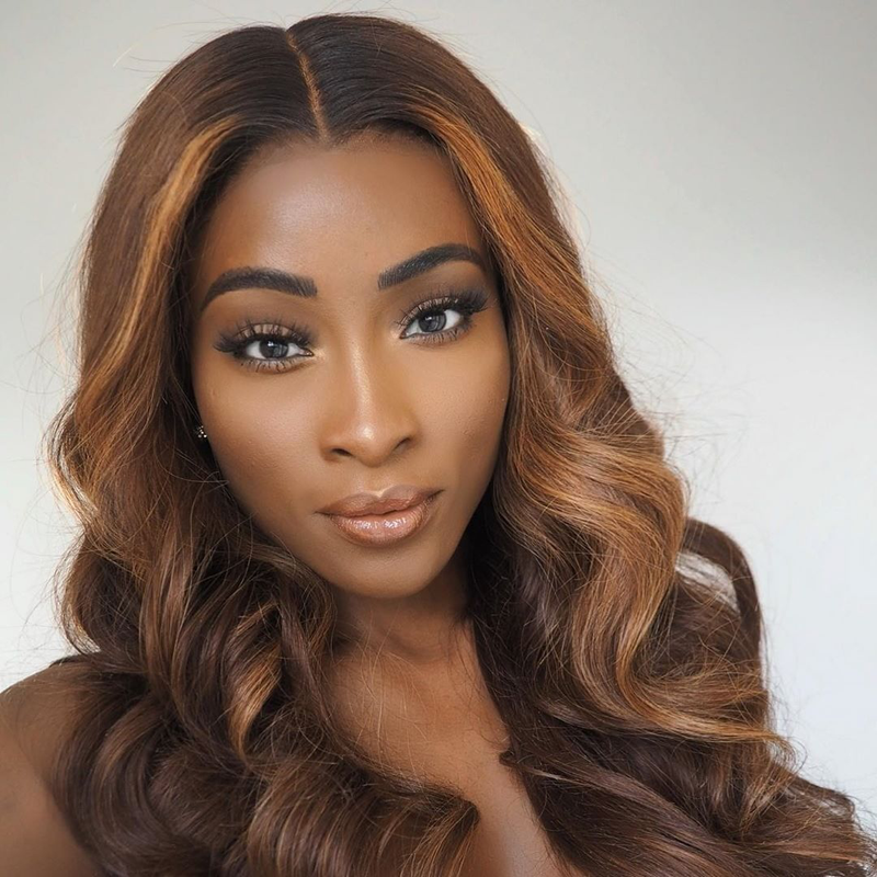 Loose Wave Higlight Color Human Hair Lace Wig for Black women ...