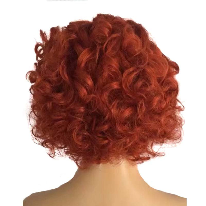 orange hair curly wig human short surprisehair pixie loading density brazilian bob cut