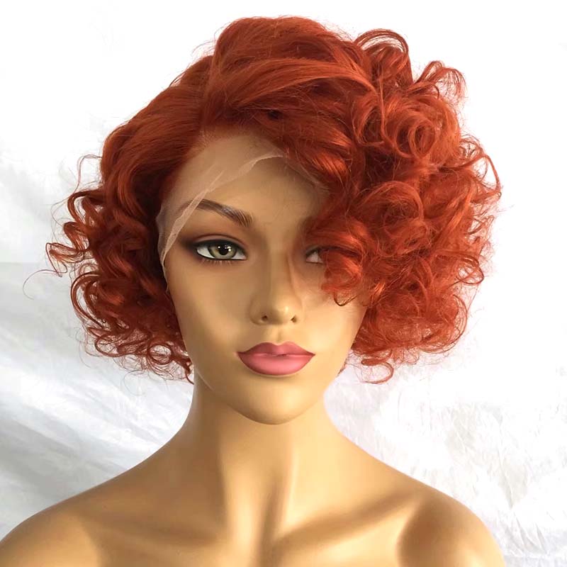 orange short hair wig