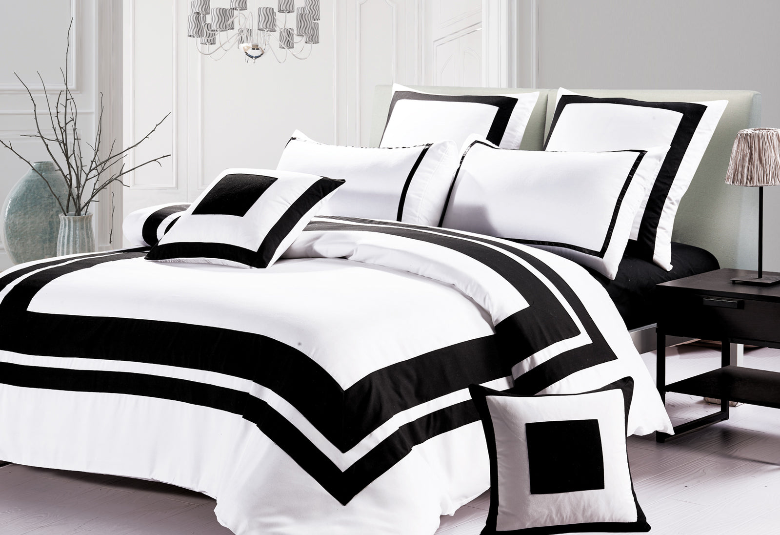 King Size Black And White Quilt Cover Set Interiors Domain