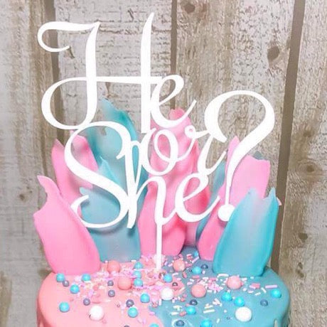 He Or She Cake Topper Able 2 Create