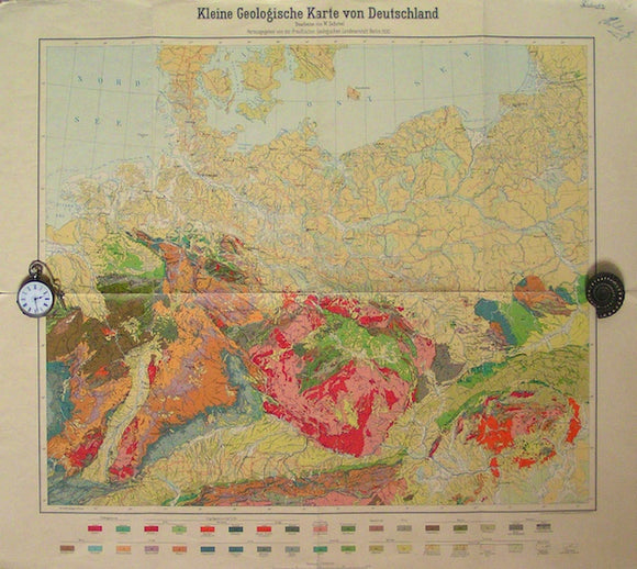 Kleine Geologische Karte Von Deutschland 1930 19th Century Geological Maps