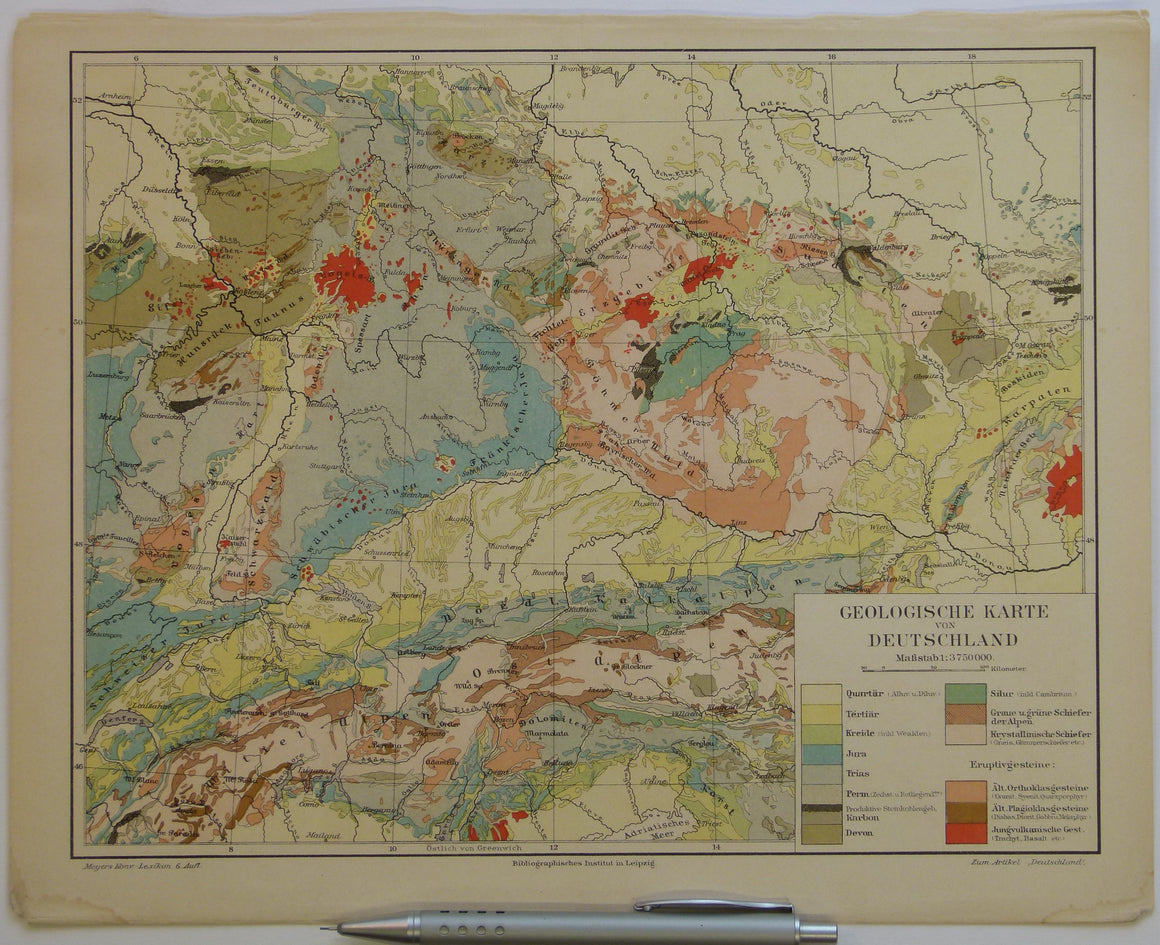 Anon 1902-08. ‘Geologische Karte von Deutschland’ colour printed map ( – 19th Century Geological 