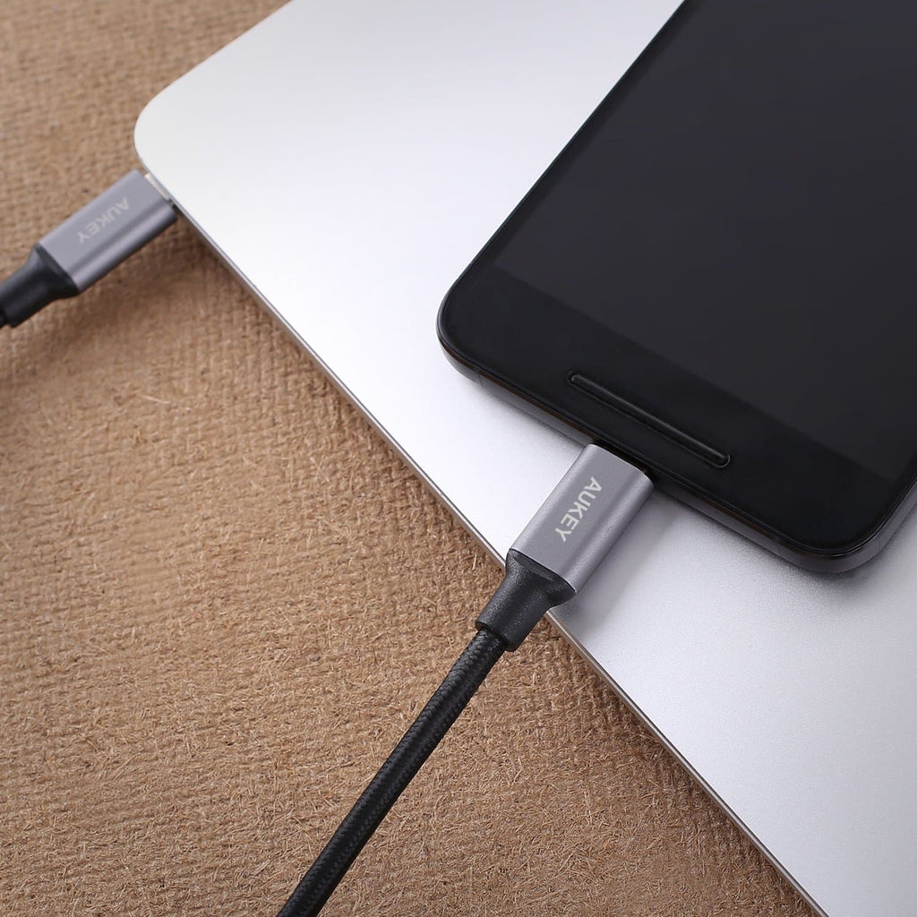 AUKEY CB-CD5 1M USB C To USB C Quick Charge 3.0 Braided Nylon Cable