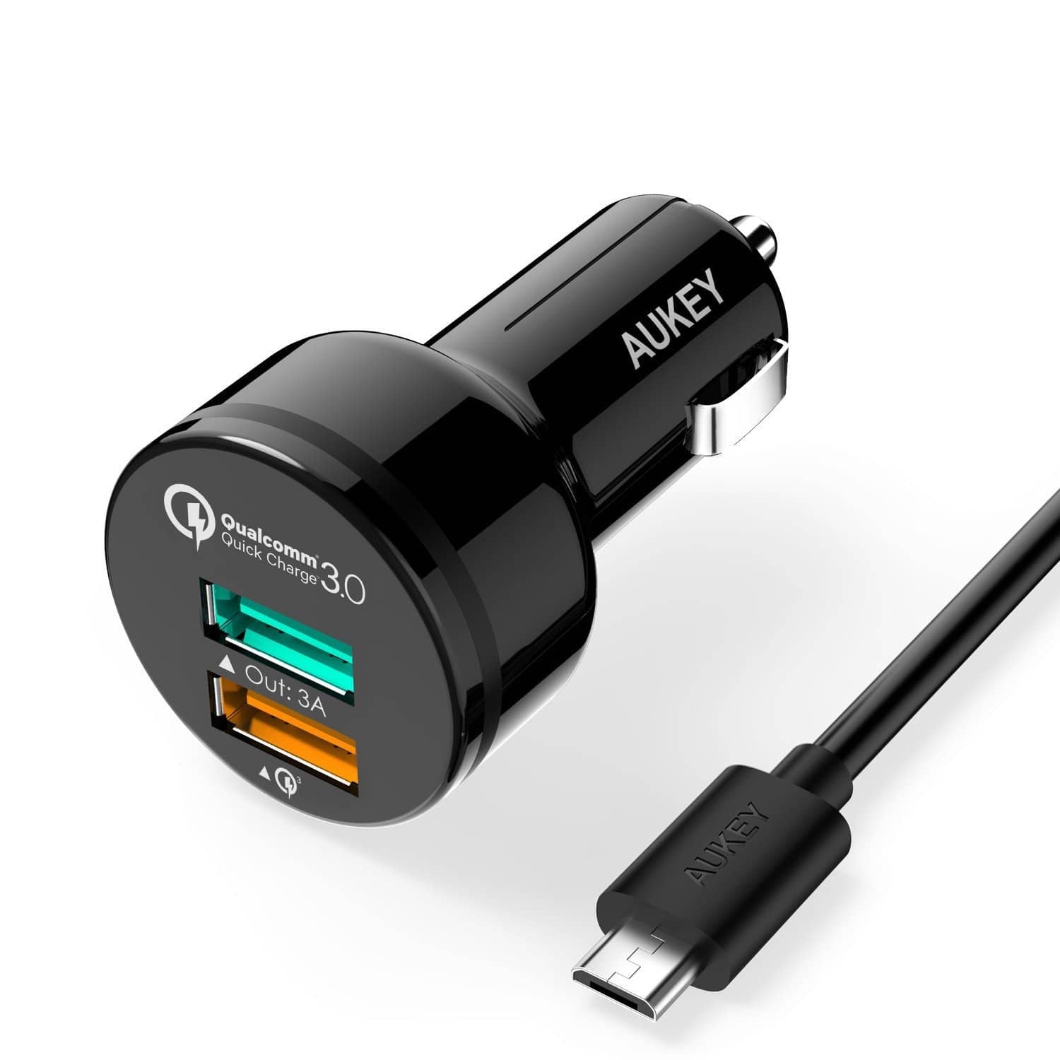 AUKEY CC-A3 Dual-Port(USB-C/USB-A) Car Charger - 30W