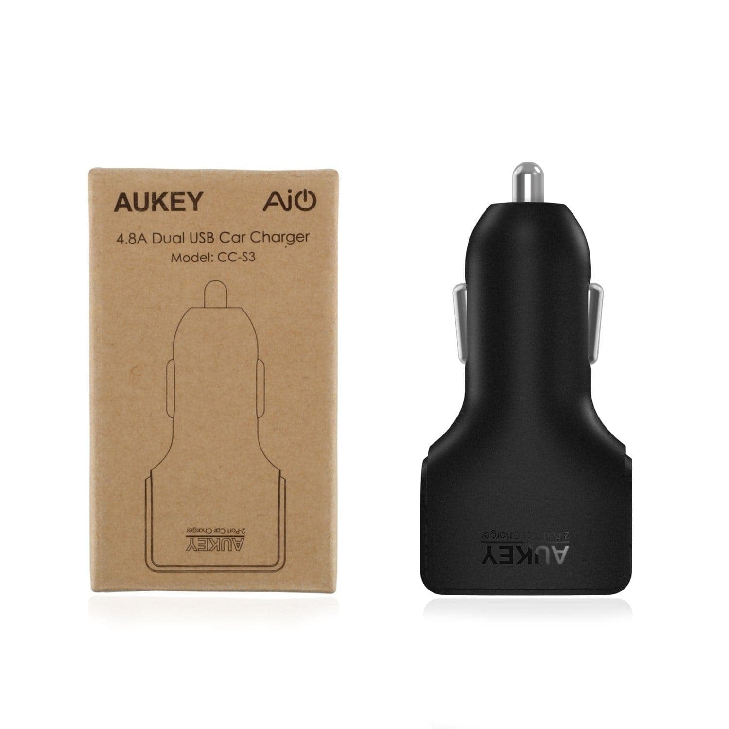 Aukey CC-S3 24W 4.8A Compact Dual Port Car Charger with ...