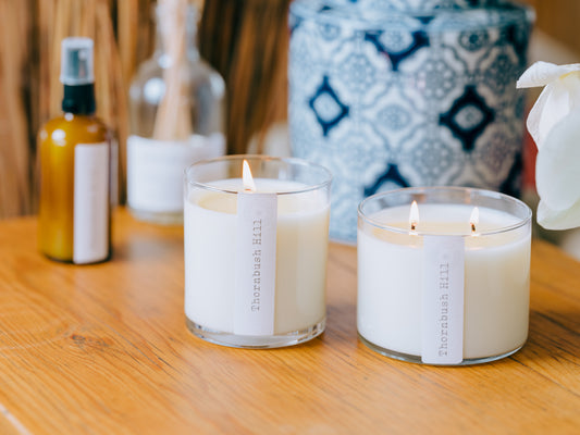 Glass jar soy wax candle — THE DUPLEX