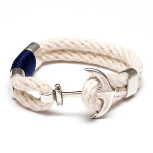 Waverly Bracelet - Ivory/Navy/Silver - Bowen's Arrow