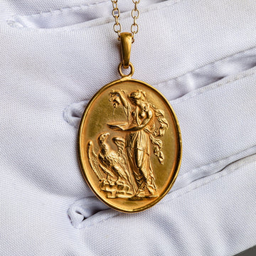 Lucy Williams Apollo Medallion Coin Necklace, 18ct Gold Plated