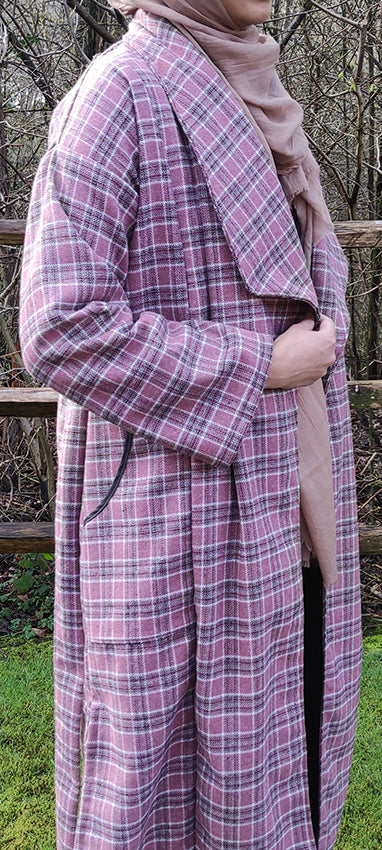 nasreen - cambria duster - rose pink plaid