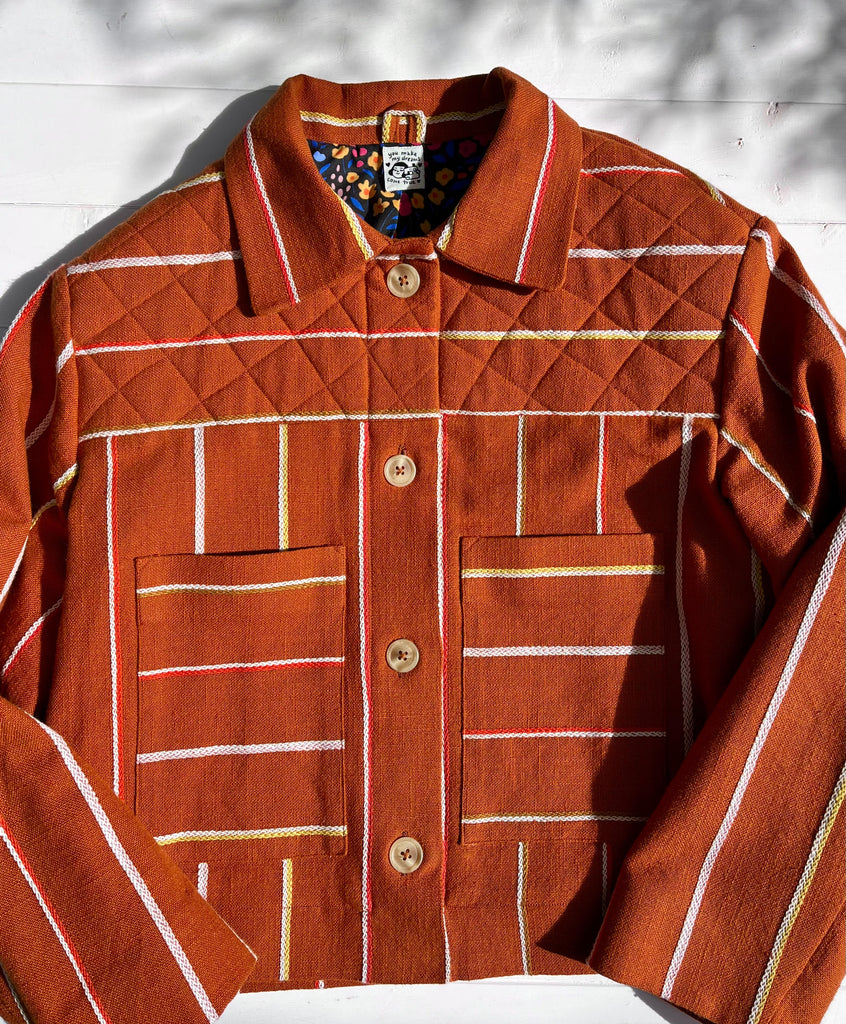 stacker jacket - papercut patterns - ruby star society fabric