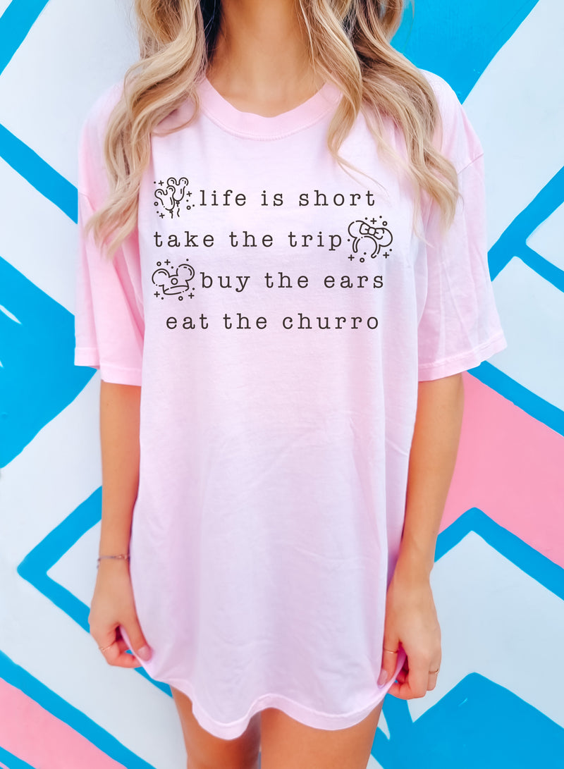 Life is Short Take the Trip - Blossom Comfort Colors Unisex Tee