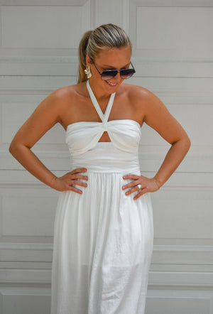 Seabrook Halter Maxi Dress - White