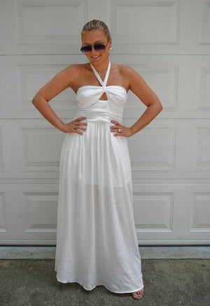 Seabrook Halter Maxi Dress - White