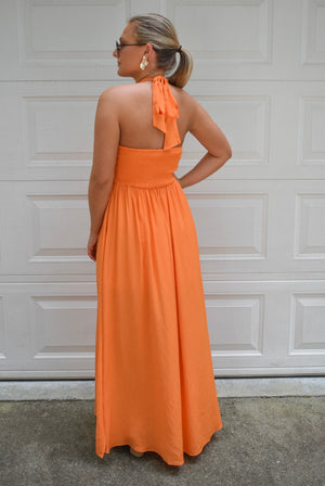 Seabrook Halter Maxi Dress - Orange