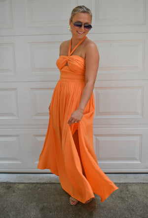 Seabrook Halter Maxi Dress - Orange